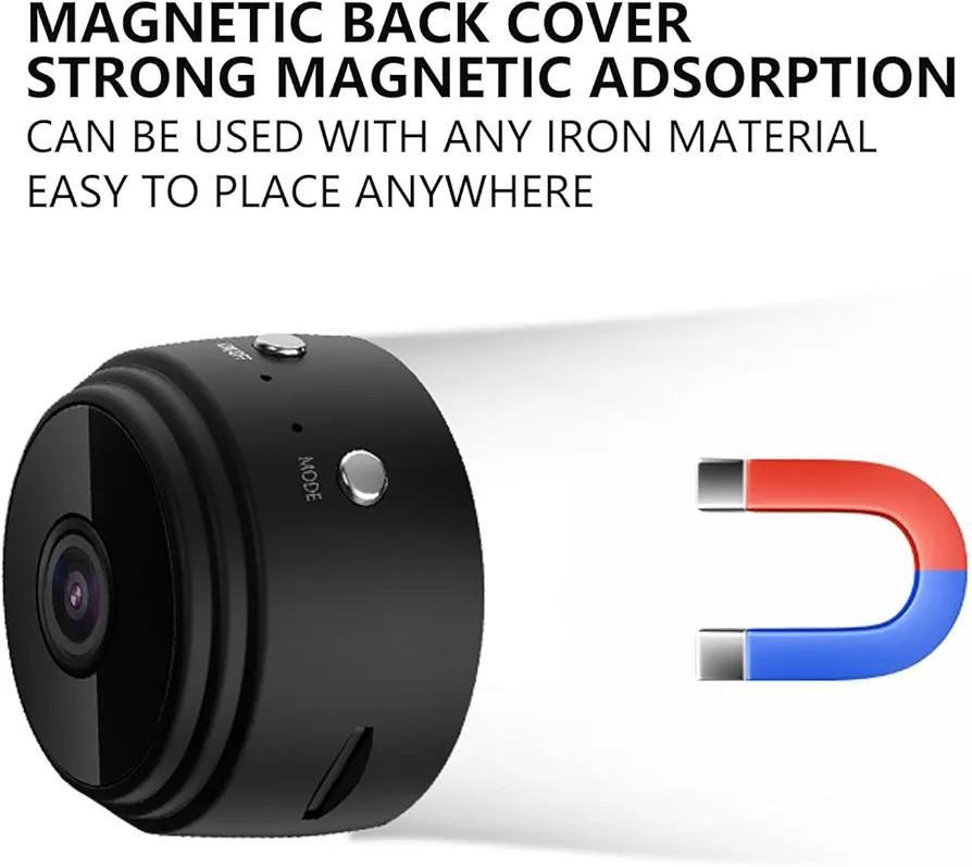 Black Mini Camera with Magnetic Mount & 120min Battery